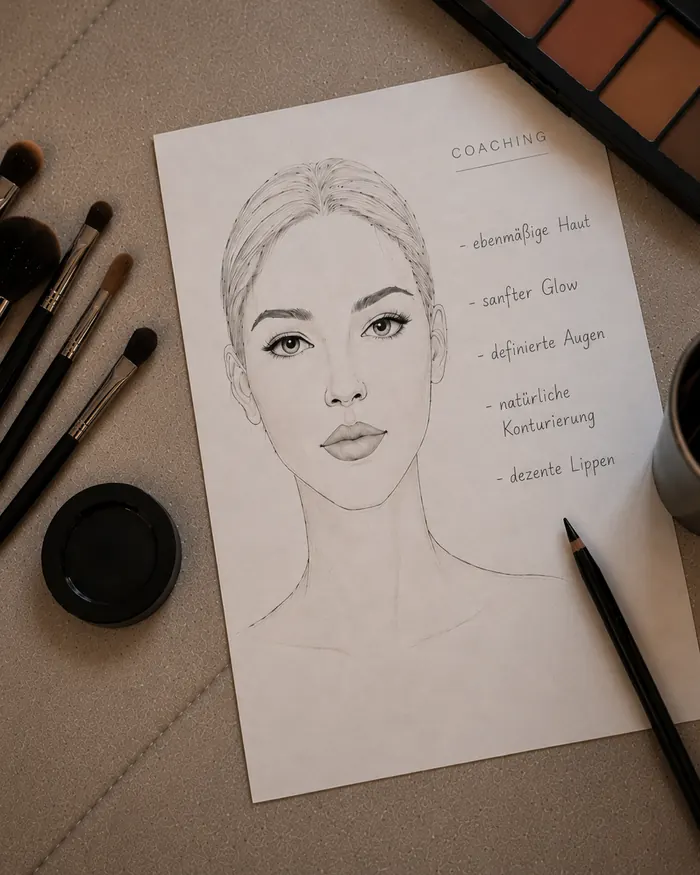 Skizze eines Make-up Looks für ein Coaching